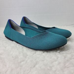 Rothy's Flat Shoes Round Toe Emerald Green Women's Size 10.5 Ballet Flat Retired